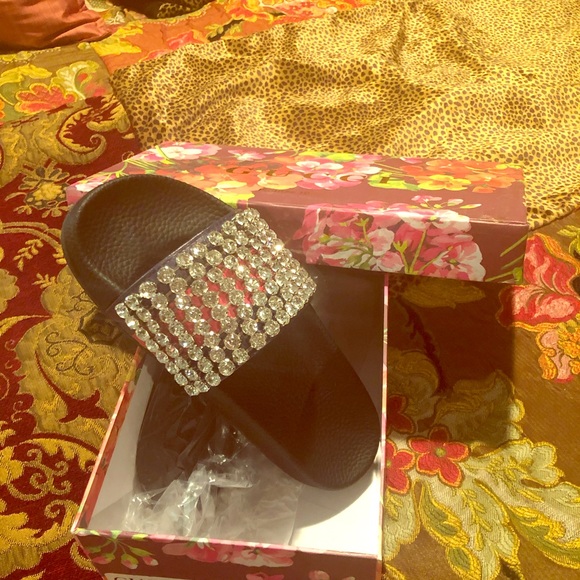 bedazzled gucci slides